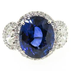 Oval Sapphire Diamond Gold Ring