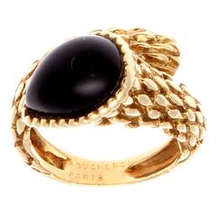 Boucheron Paris Onyx Gold Snake Ring
