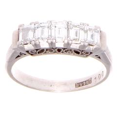 Emerald Cut Diamond Gold Band Ring
