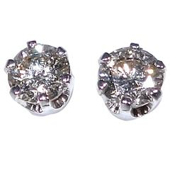 1 Carat Diamond Gold Stud Earrings 9