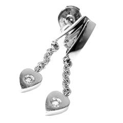 Cartier Diamond Gold Drop Dangle Heart Earrings
