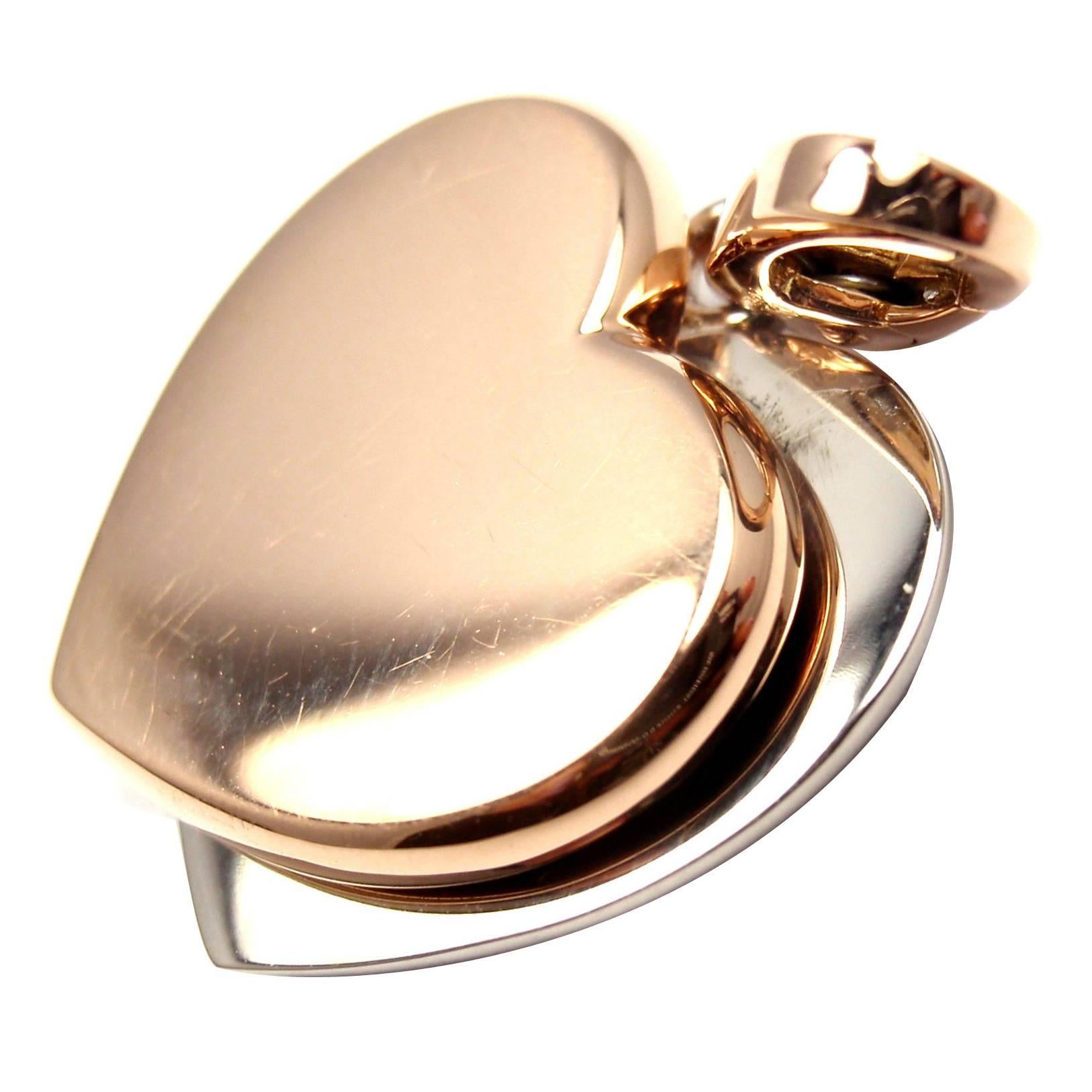 Cartier Two Color Gold Heart Charm Pendant
