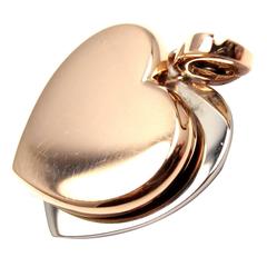 Cartier Two Color Gold Heart Charm Pendant