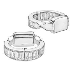 Baguette-Cut Diamond Platinum Cufflinks