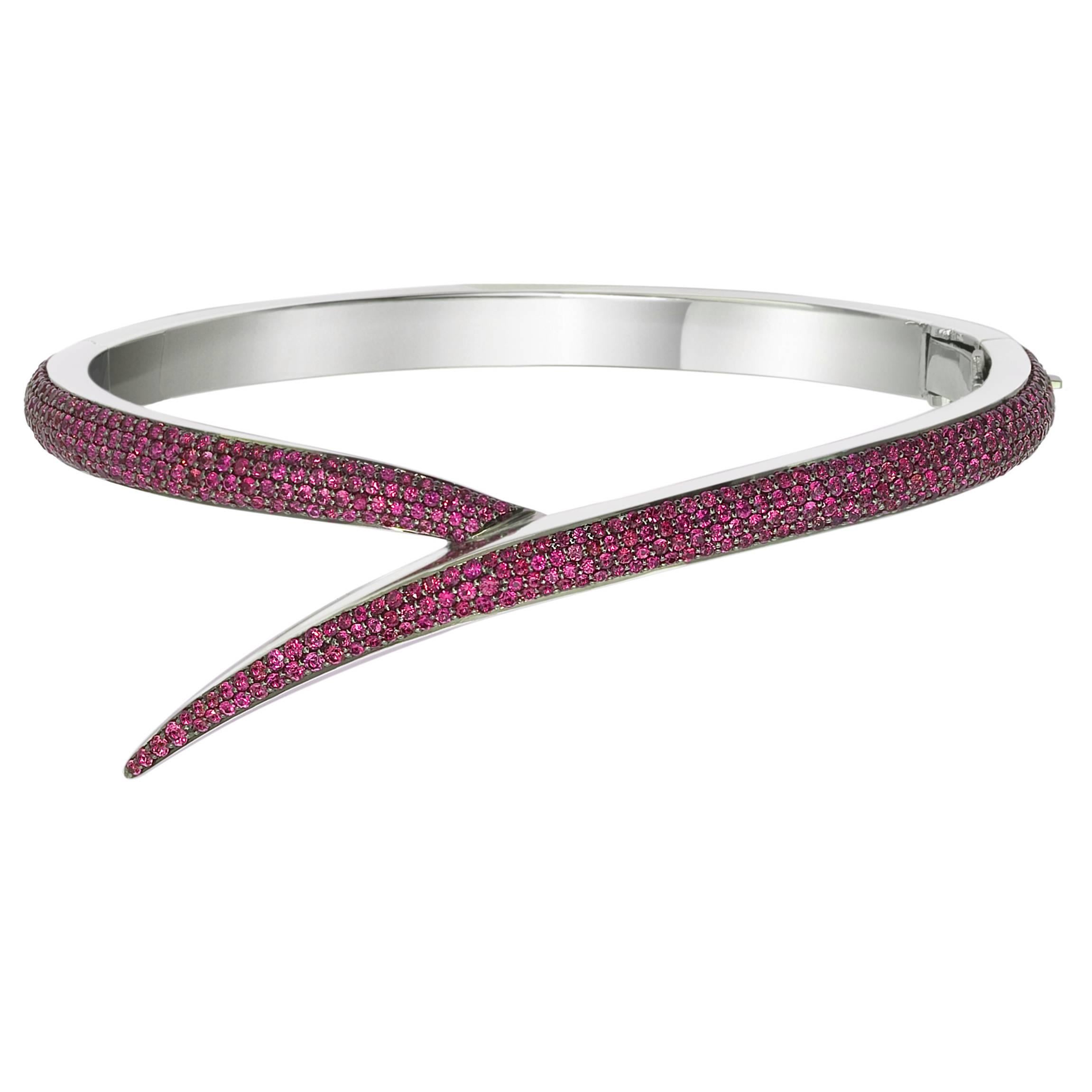 Shaun Leane Ruby Gold Entwined Bangle Bracelet For Sale
