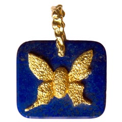 Vintage 1963 Georges Braque Lapis Lazuli Gold "Demophon" Pendant