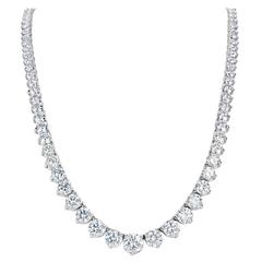 Diamond Platinum Graduated Riviere Necklace 50.80 cts. By Prince Dia. 4