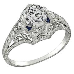 0.96 Carat GIA Cert Diamond Platinum Engagement Ring