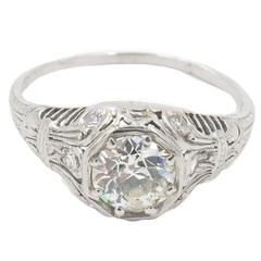 Art Deco Diamond Platinum Ring 5