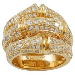 Cartier Diamond Gold Bamboo Ring