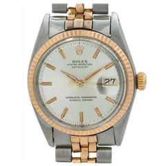 Rolex Stainless Steel and Rose Gold Datejust Wristwatch ref 1601 circa 1967
