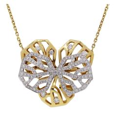 Cartier Diamond Two Color Gold Caresse D'orchidees Necklace 11
