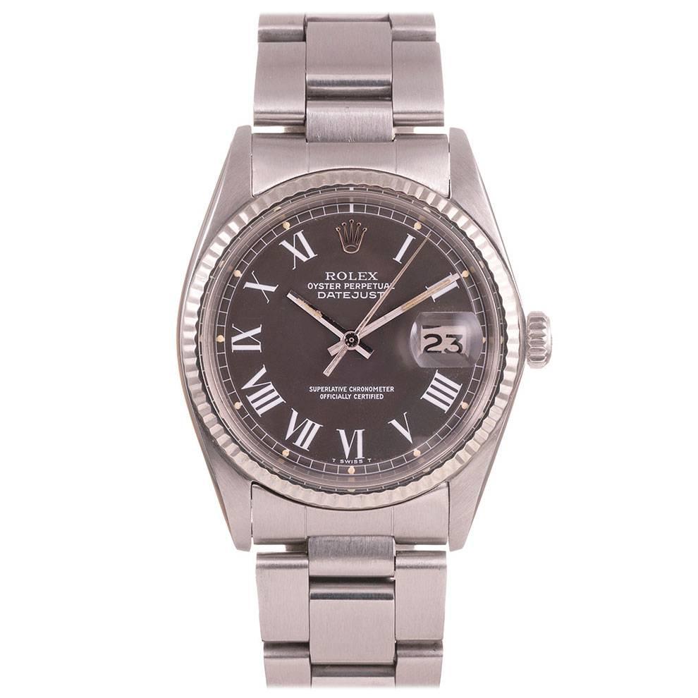 Rolex Stainless Steel Datejust Wristwatch Ref 1601 