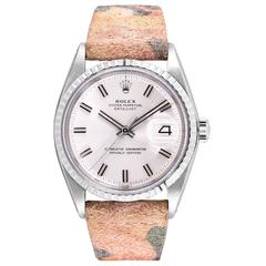 Rolex Vintage Stainless Steel Oyster Perpetual Wide-Boy Datejust Wristwatch 2