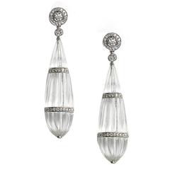 Rock Crystal Diamond Drop Earrings
