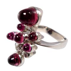Rubelite Diamond Gold Ring 6