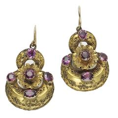 Victorian Garnet Gold Earrings 5