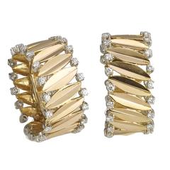 Diamond Gold Hoop Earrings