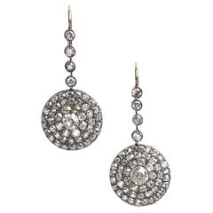 Antique Diamond Silver Gold Drop Earrings Antique Diamond Silver Gold Drop Earrings