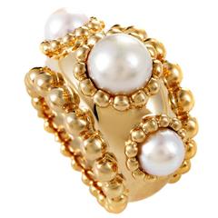 Chanel Pearl Gold Band Ring