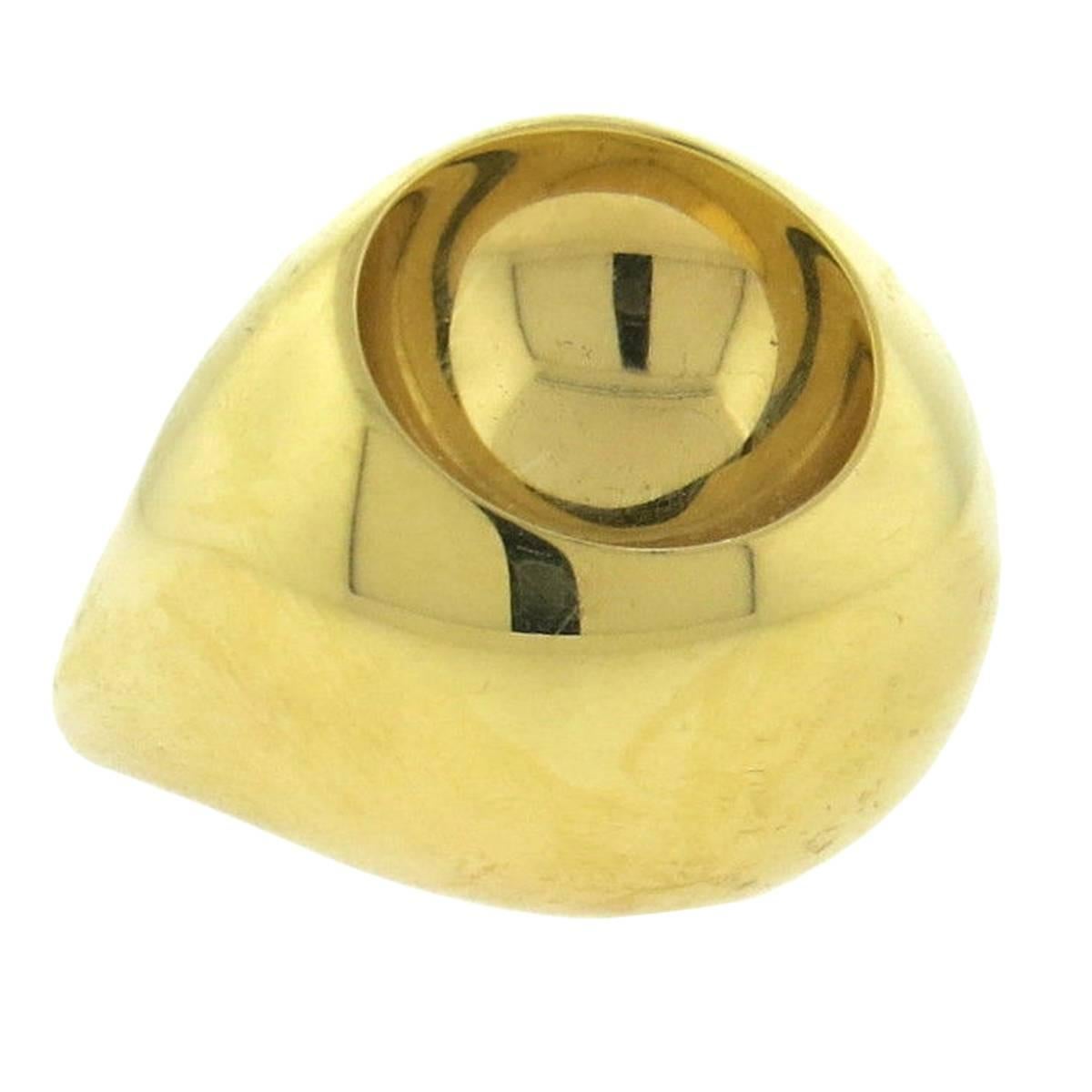 Georg Jensen Large Gold Dome Ring