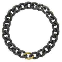 David Yurman Massive Blackened Silver Gold Link Chain Necklace David Yurman Massive Blackened Silver Gold Link Chain Necklace