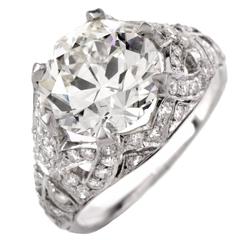 Antiker 3::98 Karat Diamant Platin Filigraner Verlobungsring