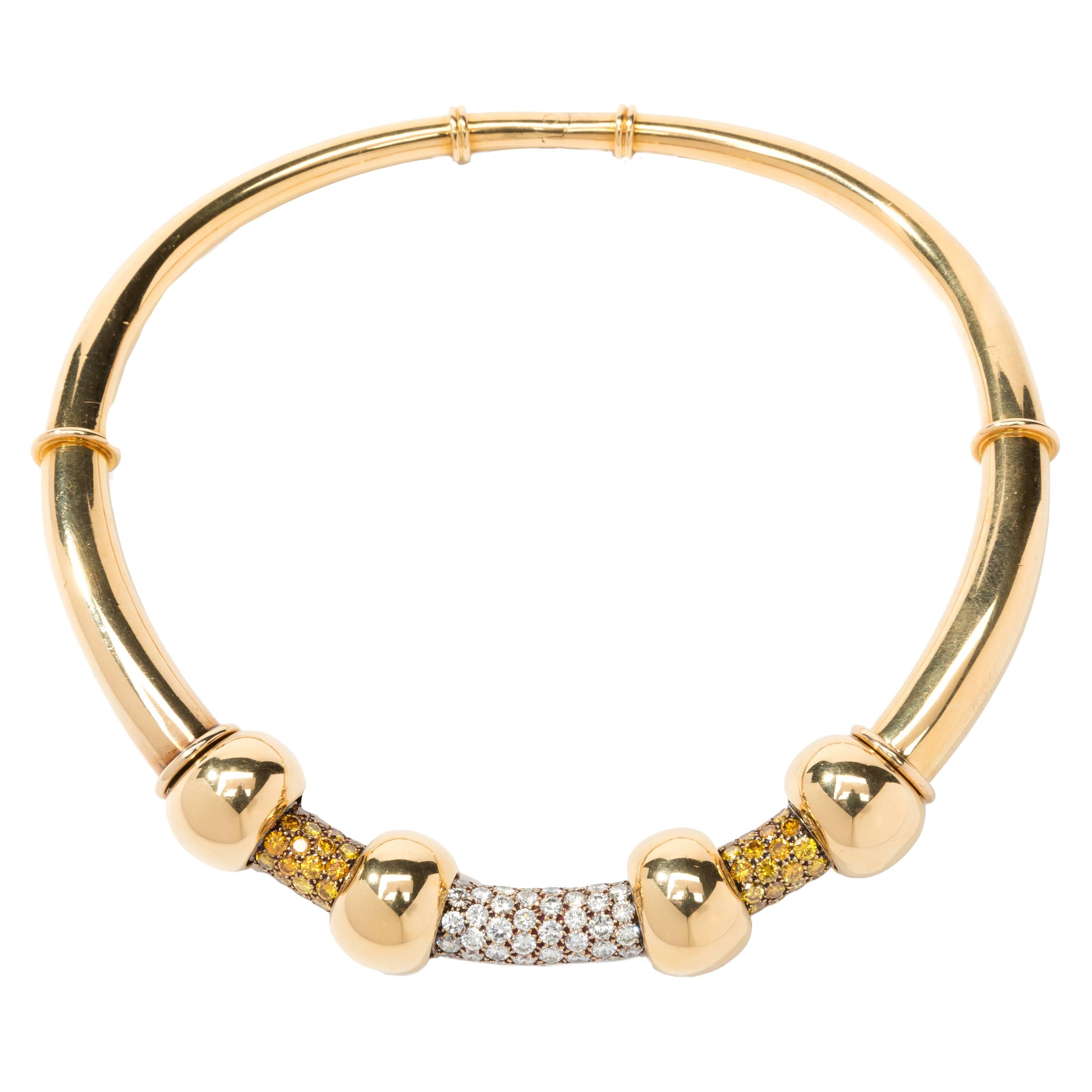 Halskette aus Gold mit Diamanten von Rene Boivin