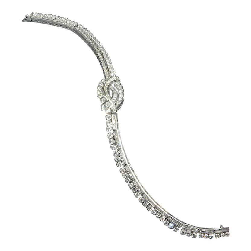 1950s Diamond Platinum Bracelet