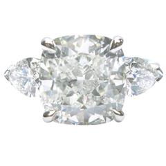 5.05 Carat GIA Cert Cushion Diamond Platinum Engagement Ring