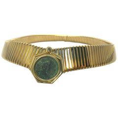 Bulgari Unusual Tubogas Coin Gold Necklace 10