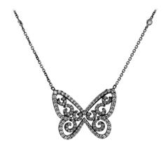 Messika Paris Diamond Gold Filigree Butterfly Necklace