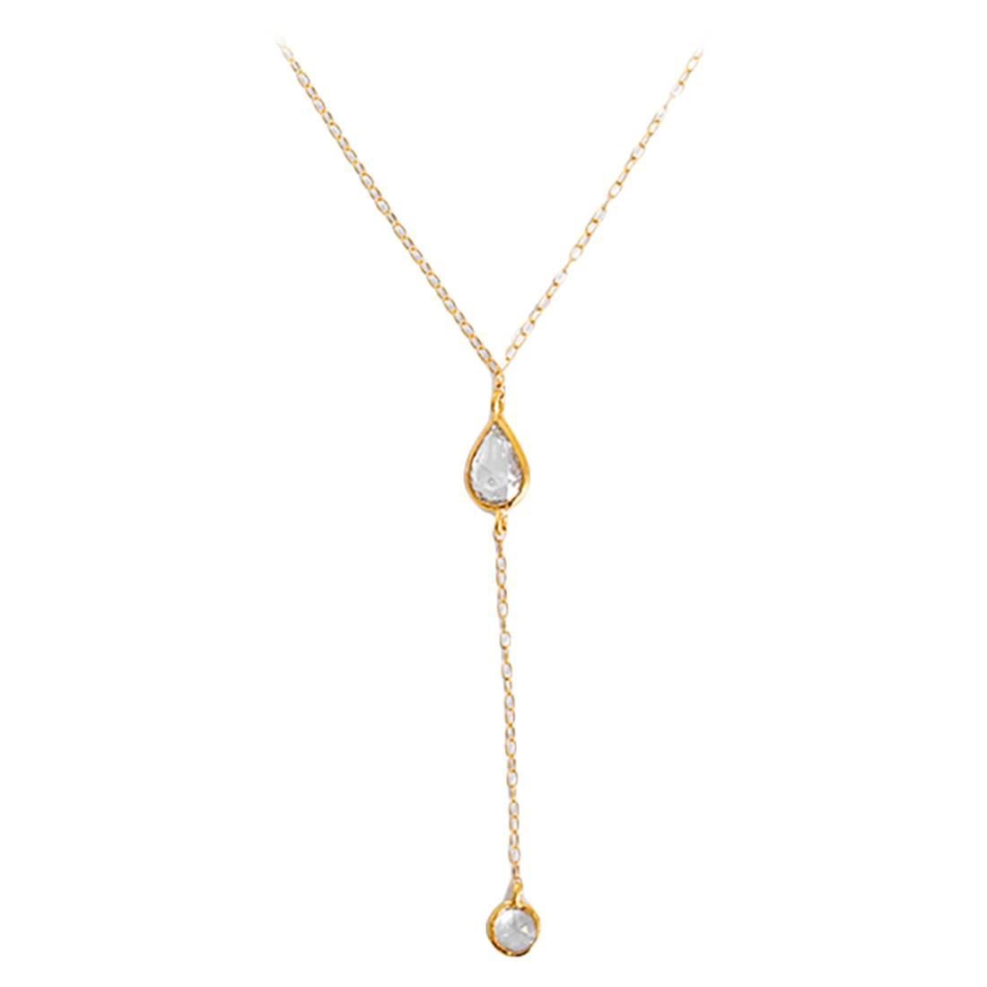 Beautiful Diamond Gold "Y" Necklace