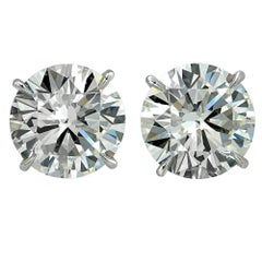 Vivid Diamonds 7.38 Carat Solitaire Diamond Platinum Stud Earrings