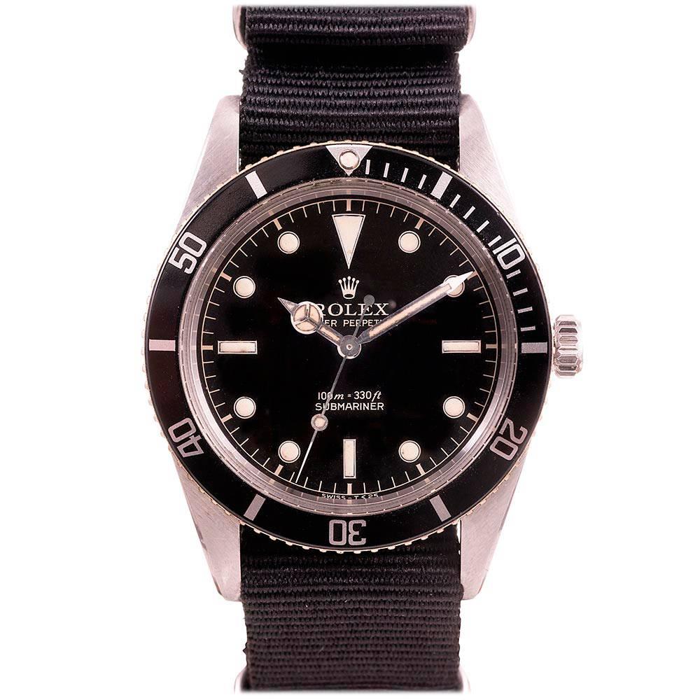 Rolex Stainless Steel Submariner Wristwatch Ref 6536-1