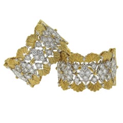 Buccellati Diamond Gold Hoop Earrings