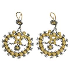 Interesting Diamond Gold Dangle Earrings 9