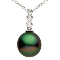 Tahitian Pearl Diamond Gold Pendant 6