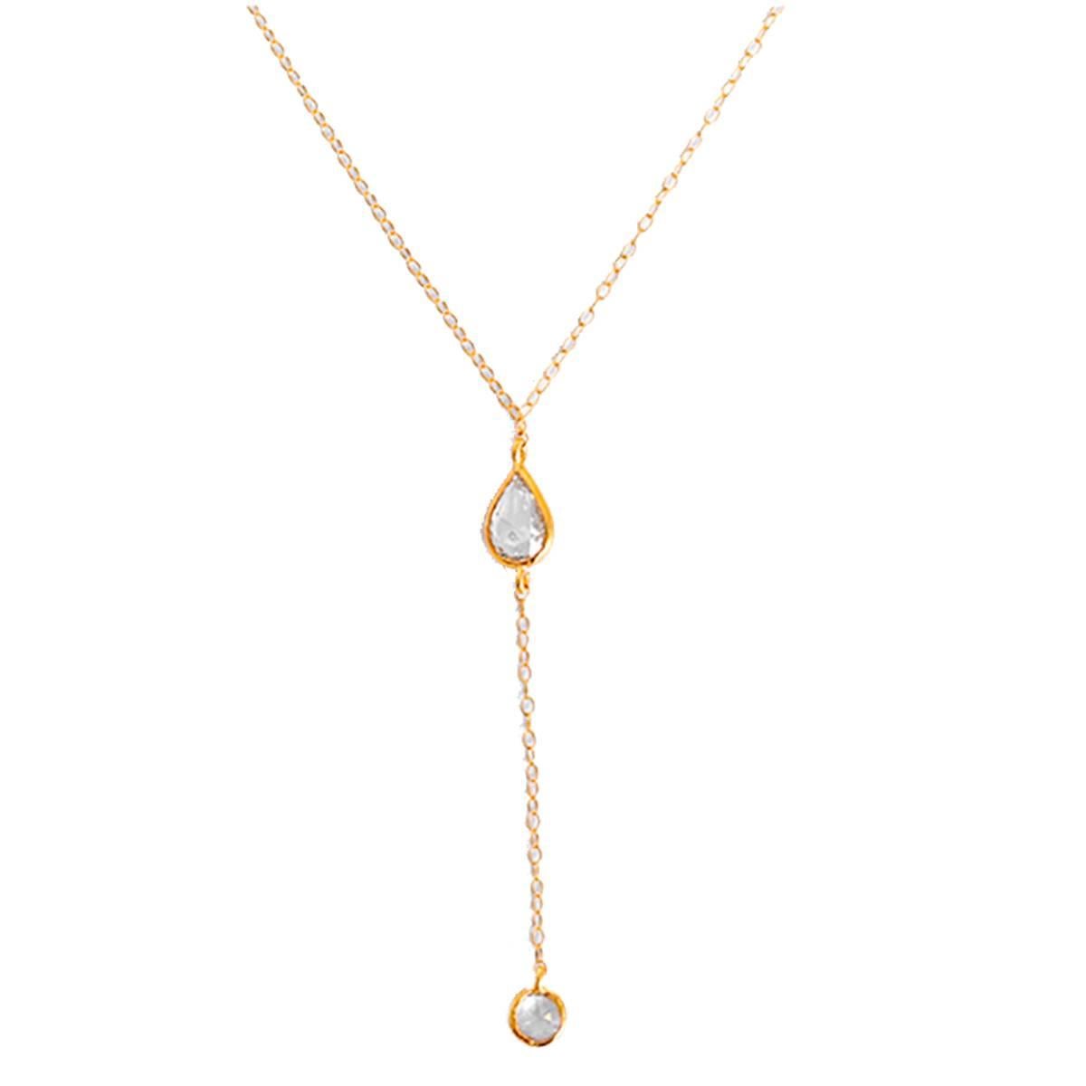 Beautiful Diamond Gold Y Necklace