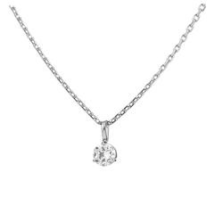 Van Cleef & Arpels Diamond Solitaire Gold Pendant Necklace