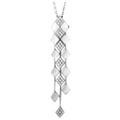 Chanel Matelasse Diamond Gold Pendant Necklace