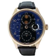 IWC Rose Gold Portuguese Perpetual Calendar Wristwatch Ref IW502119