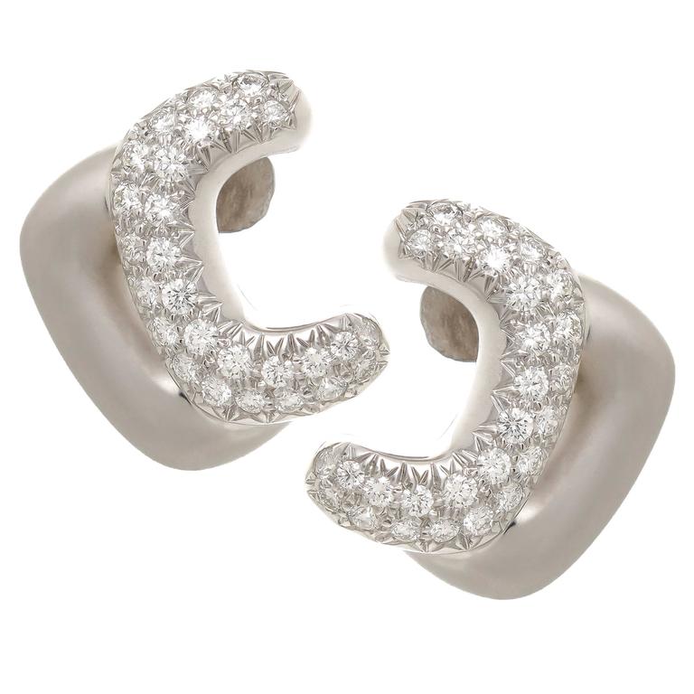 Marlene Stowe Diamond Gold Earrings at 1stDibs