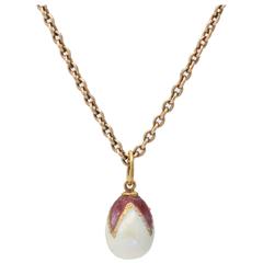 1900 Rare Russian Glass Easter Egg Pendant 9