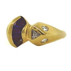 Retro Amethyst Diamond Gold Ring