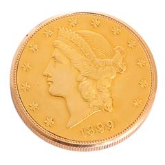 Montre de poche Agassiz en or jaune pièce de 20 dollars
