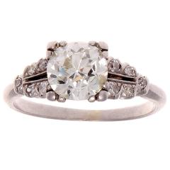 Vintage Art Deco 1.87 Carat Diamond Platinum Engagement Ring
