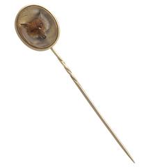 Essex Crystal and 18k Yellow Gold Pin Brooch - Antique Circa 1880 9