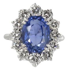 7.42 Carat Ceylon Sapphire Diamond Gold Ring 3