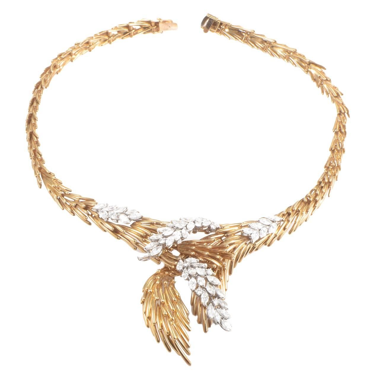 Spritzer & Furman Diamond Two Color Gold Necklace